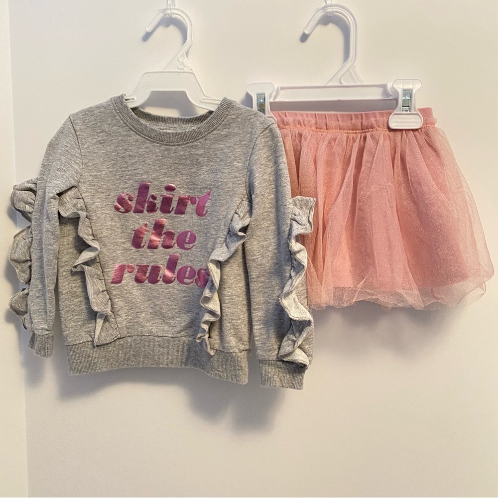Kate Spade Toddler Girls Skirt The Rules Ruffle Sweatshirt & Tutu Skirt Size 2T